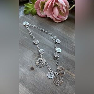 Pianegonda 925 Silver Rose Medallion Necklace Rare